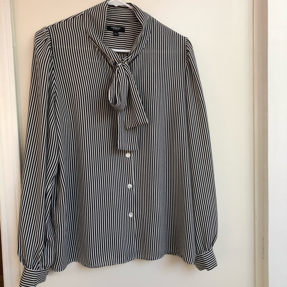 EUC only worn twice black and white striped blouse
